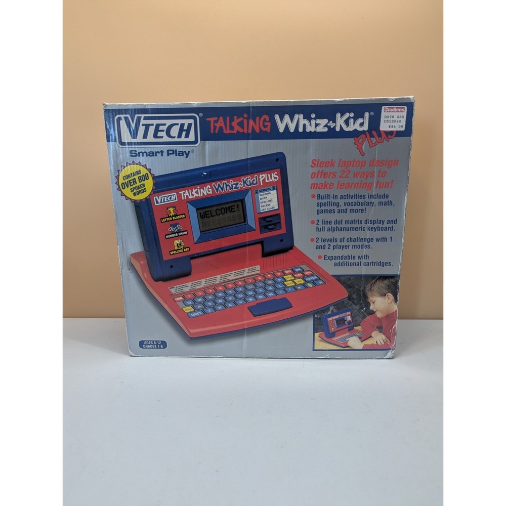 Vtg 90s VTech Talking Whiz Kid Plus Learning Laptop Educational Toy NEW Open Box